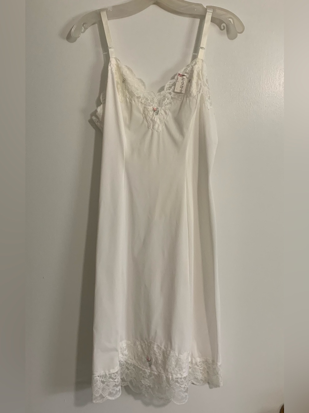 Vintage NWT 1960s Shadowline Slip White Nylon Ladies Petite 36 Bridal Coquette